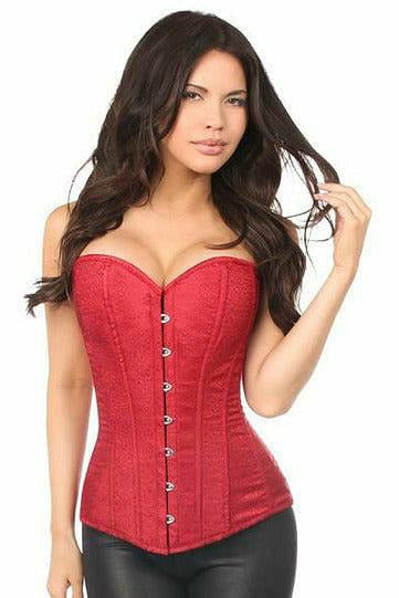 Lavish Wine Brocade Corset-Daisy Corsets