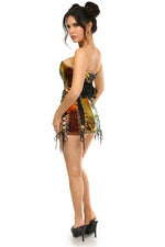 Lavish 2 PC Sunset Holo Bustier & Skirt Set-Daisy Corsets