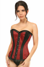 Lavish Red Burlesque Overbust Corset-Daisy Corsets