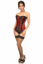 Lavish Red Burlesque Overbust Corset-Daisy Corsets