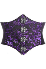 Lavish Black/Purple Swirl Brocade Corset Belt Cincher w/Clasps-Daisy Corsets