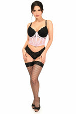 Lavish Lt Pink Sheer Lace Underwire Waist Cincher Corset-Daisy Corsets