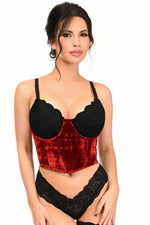 Lavish Red Velvet Underwire Waist Cincher Corset-Daisy Corsets