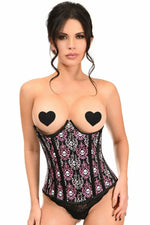 Lavish Skull Print Underwire Open Cup Underbust Corset-Daisy Corsets