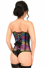 Lavish Rainbow Print Underwire Open Cup Underbust Corset-Daisy Corsets