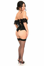 Lavish Sheer Black Lace Underbust Underwire Corset w/Ruffle Sleeve-Daisy Corsets