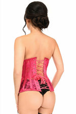 Lavish Fuchsia Sheer Lace Underwire Open Cup Underbust Corset-Daisy Corsets