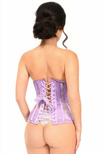 Lavish Lavender Sheer Lace Underwire Open Cup Underbust Corset-Daisy Corsets