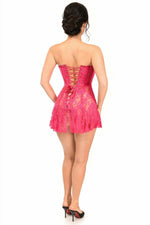 Lavish Fuchsia Sheer Lace Corset Dress-Daisy Corsets