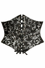 Lavish Black/Silver Brocade Corset Belt Cincher-Daisy Corsets