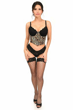 Lavish Leopard Velvet Underwire Open Cup Cincher Corset-Daisy Corsets