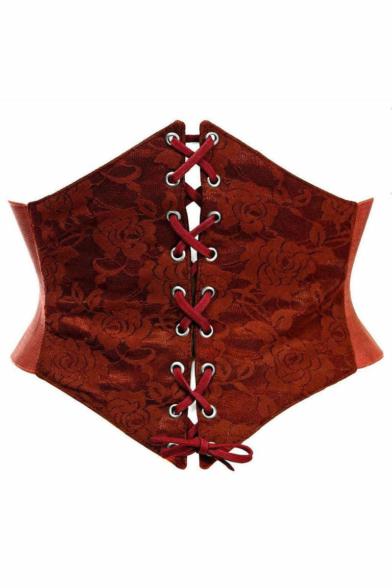 Lavish Wine Lace Corset Belt Cincher-Daisy Corsets