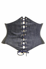 Lavish Blue Denim Corset Belt Cincher-Daisy Corsets