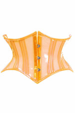 Lavish Clear Orange Curvy Cut Mini Cincher Corset-Daisy Corsets