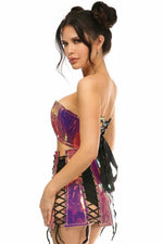 Lavish 2 PC Rainbow Gold Holo Bustier & Skirt Set-Daisy Corsets