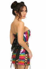 Lavish 2 PC Rainbow Glitter Bustier & Skirt Set-Daisy Corsets