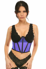 Lavish Neon Blue Mesh Open Cup Waist Cincher-Daisy Corsets