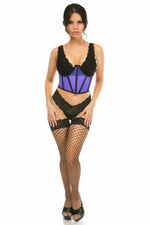 Lavish Neon Blue Mesh Open Cup Waist Cincher-Daisy Corsets