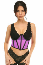 Lavish Neon Purple Mesh Open Cup Waist Cincher-Daisy Corsets