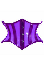 Lavish Clear Purple Curvy Cut Mini Cincher Corset-Daisy Corsets