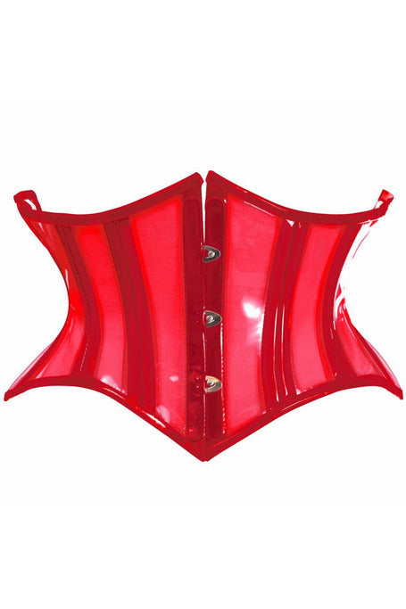 Lavish Clear Red Curvy Cut Mini Cincher Corset-Daisy Corsets