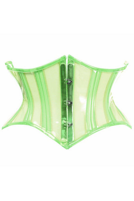 Lavish Clear Green Curvy Cut Mini Cincher Corset-Daisy Corsets