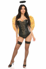 Lavish 3 PC Golden Gothic Angel Corset Costume-Daisy Corsets