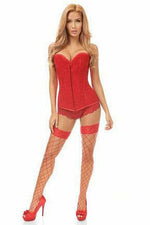 Lavish Red Lace Overbust Corset -Daisy Corsets