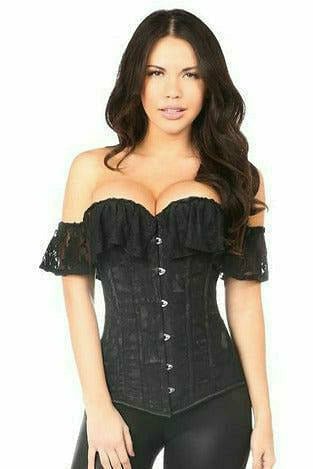 Lavish Black Lace Off-The-Shoulder Corset-Daisy Corsets