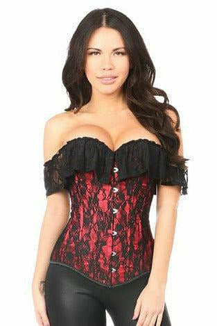 Lavish Red Lace Off-The-Shoulder Corset-Daisy Corsets