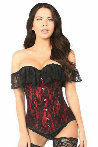 Lavish Red Lace Off-The-Shoulder Corset-Daisy Corsets