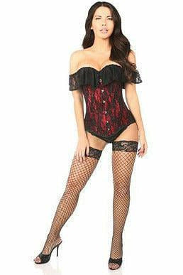 Lavish Red Lace Off-The-Shoulder Corset-Daisy Corsets