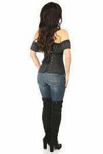 Lavish Black Cotton Off-The-Shoulder Corset-Daisy Corsets