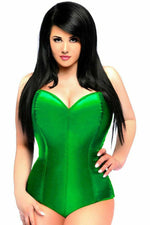 Lavish Green Satin Corset Romper-Daisy Corsets