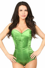 Lavish Green Satin Corset Romper-Daisy Corsets