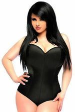 Lavish Black Satin Corset Romper-Daisy Corsets