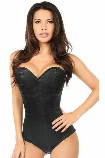 Lavish Black Satin Corset Romper-Daisy Corsets