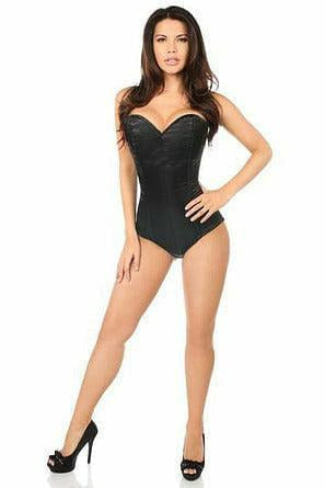 Lavish Black Satin Corset Romper-Daisy Corsets