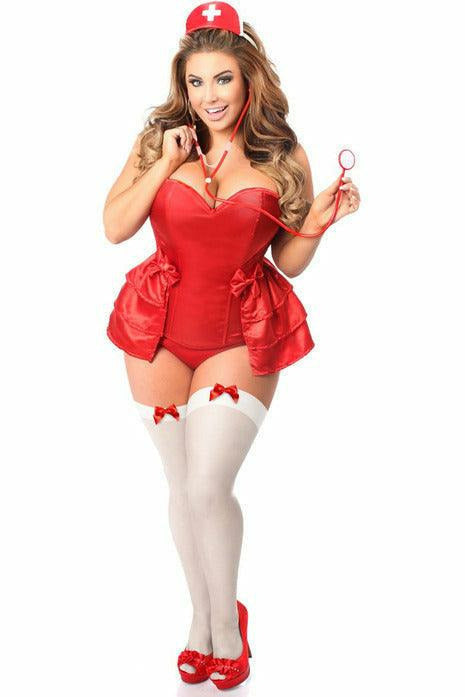 Lavish 4 Pc Naughty Nurse Corset Costume Unspoken Fashion