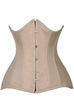 Lavish CURVY CUT Tan Cotton Under Bust Corset-Daisy Corsets