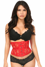 Lavish Red Sheer Lace Waist Cincher Corset-Daisy Corsets