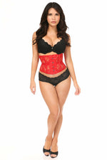 Lavish Red Sheer Lace Waist Cincher Corset-Daisy Corsets