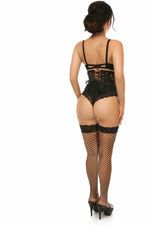 Lavish Black Sheer Lace Waist Cincher Corset-Daisy Corsets