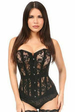 Lavish Black Sheer Lace Over Bust Corset-Daisy Corsets