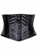 Lavish Black Wet Look Waist Cincher Corset-Daisy Corsets