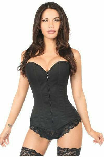 Lavish Black Cotton Overbust Corset-Daisy Corsets