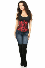 Lavish Red Underbust Corset w/Black Lace Overlay-Daisy Corsets