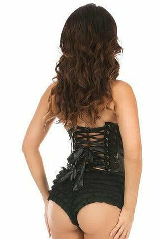 Lavish Black Patent PVC Underwire Bustier-Daisy Corsets