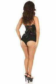 Lavish Black Patent PVC Underwire Bustier-Daisy Corsets