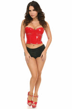 Lavish Red Patent PVC Underwire Bustier-Daisy Corsets